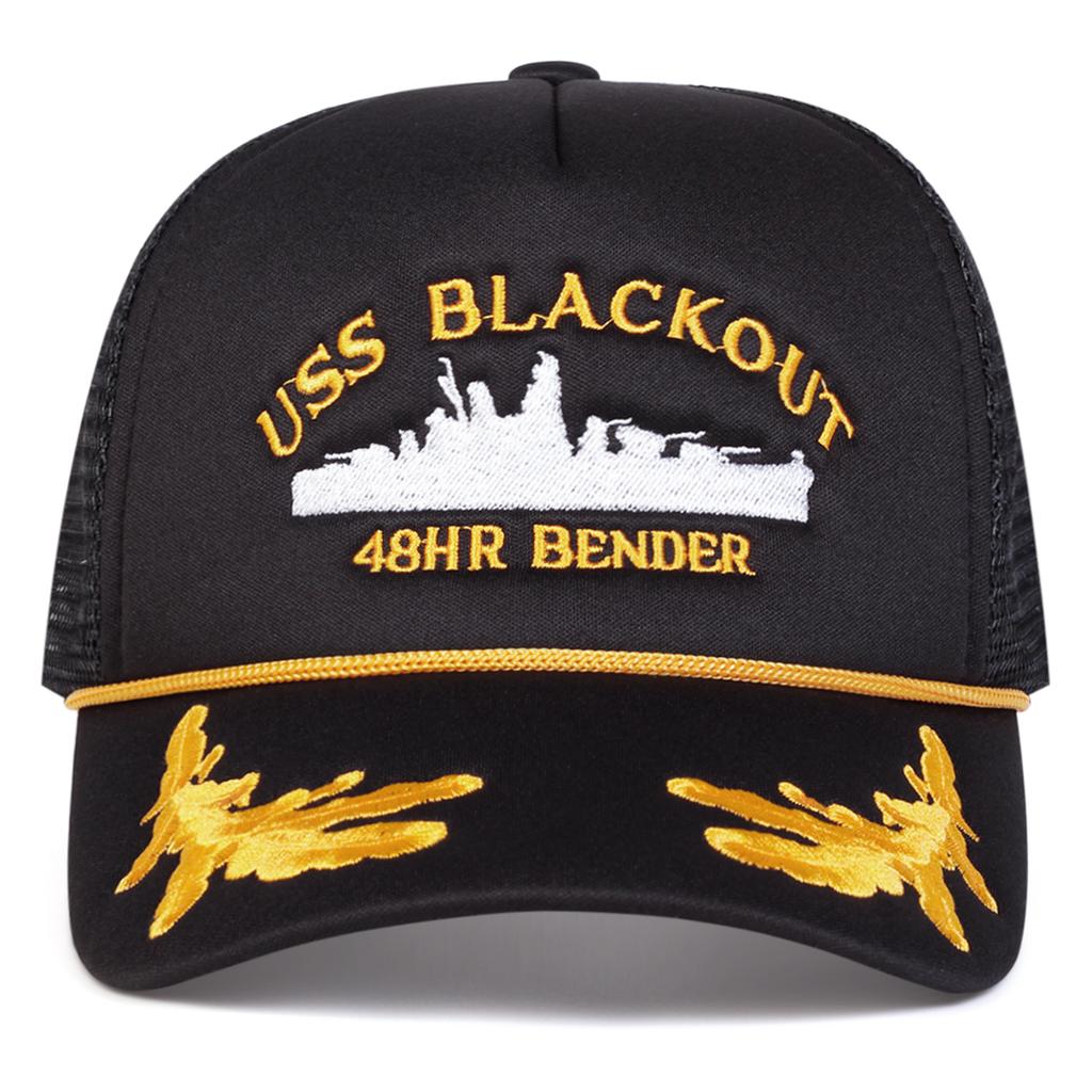 Unisex USS BLACKOUT Letter Embroidery Baseball Net Caps Adjustable Casual Hats Spring and Summer Outdoor Sunscreen Hat