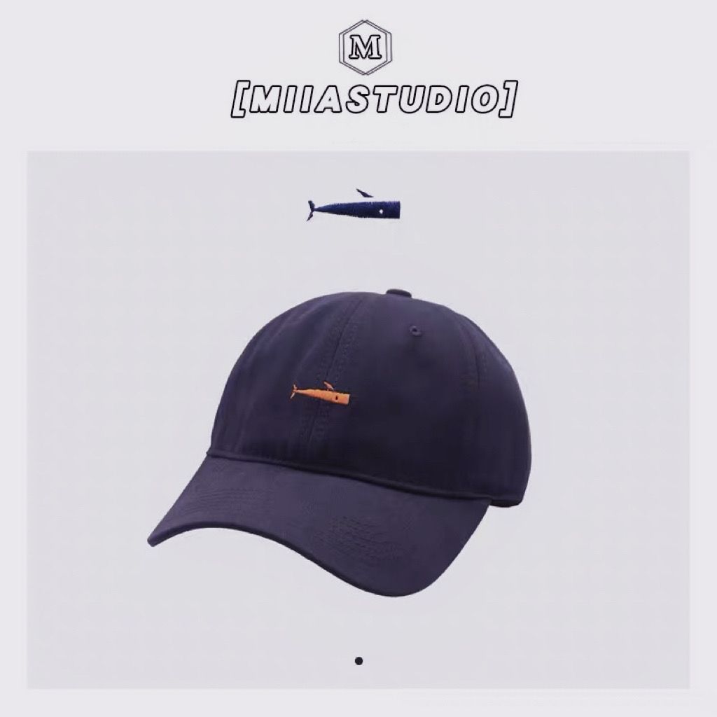 Hat female face small Han ins fashion trend brand 2022 new spring and summer small fish sunshade soft top street hip hop simple L тёмно-синий