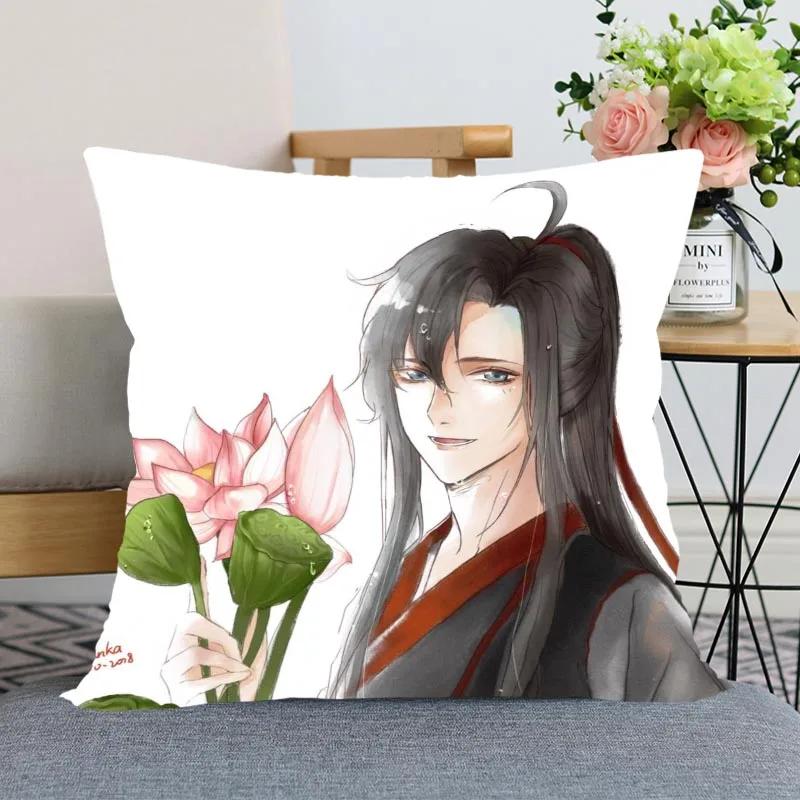 New Arrival Mo Dao Zu Shi Pillow Cover Bedroom Home Office Decorative Pillowcase Square Zipper Pillow Cases Satin Soft No Fade