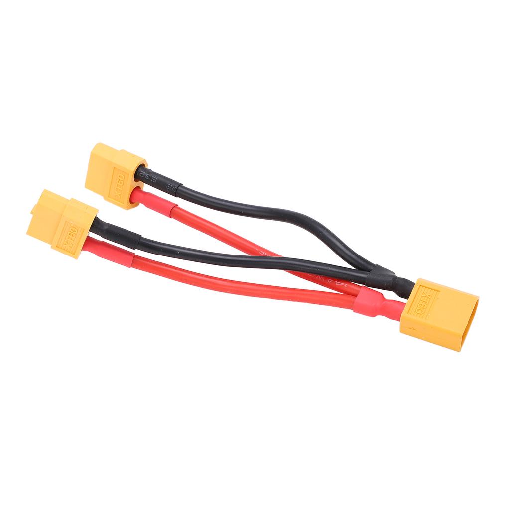 XT60 Parallel Battery Connector Cable Dual Extension Y Splitter 1 Male to 2 Female Silicone Wire for RC Batteries
