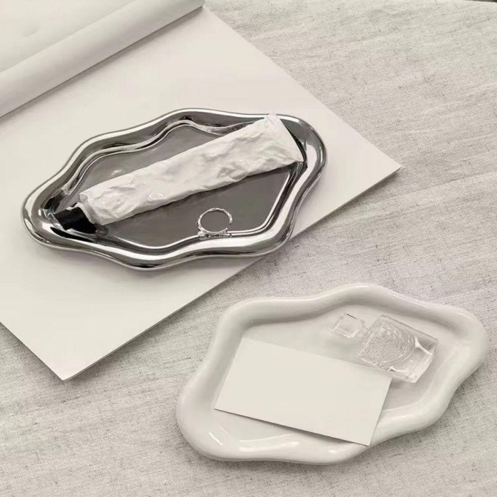INS Jewelry Storage Tray Light Luxury Cloud Shape Tray Cake Snack Dessert Tray  Birthday Gift