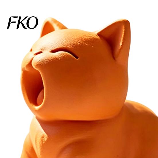 3D Printing Cat Figure Printed Figurine, Cute Screaming Ornament, Creative Desk Ornament Kitten Sculpture Desktop Decoration for Home Office Decor Pet