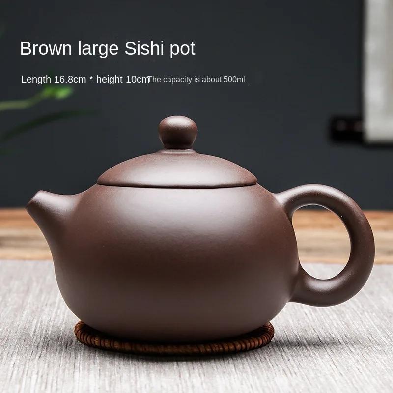 Yixing, 500 ml, ceainic din lut pentru prelucrare Yixing, ceainic de tradiție chineză, ceainic Oolong Pu're, ceainic cu filtru