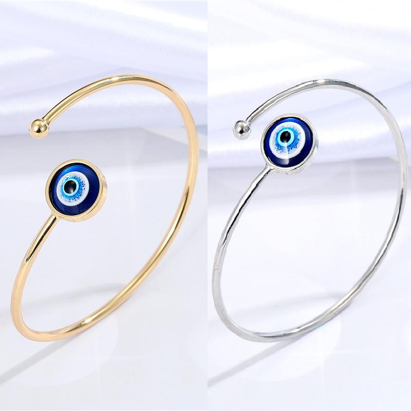 Lucky Turkish Blue Evil Eye Bracelet Bangles for Women Men Simple Round Bead Bracelet Wishing Bracelet Ladies Charm Jewelry Gift
