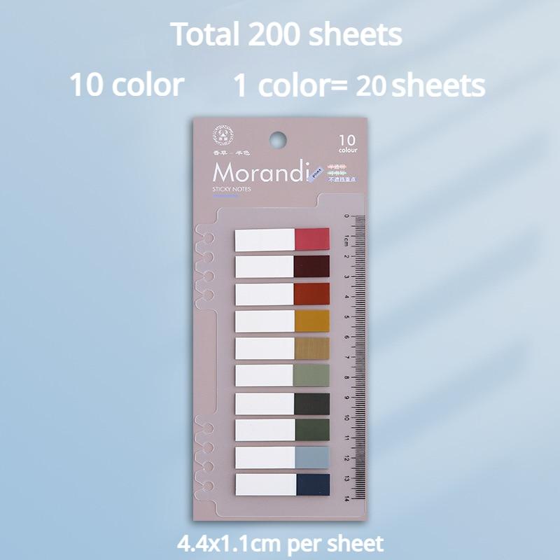 Solid Color Sticky Note Index Label Book Notebook Page Marker Paper Bookmark Tearable Waterproof Stationary Stickers