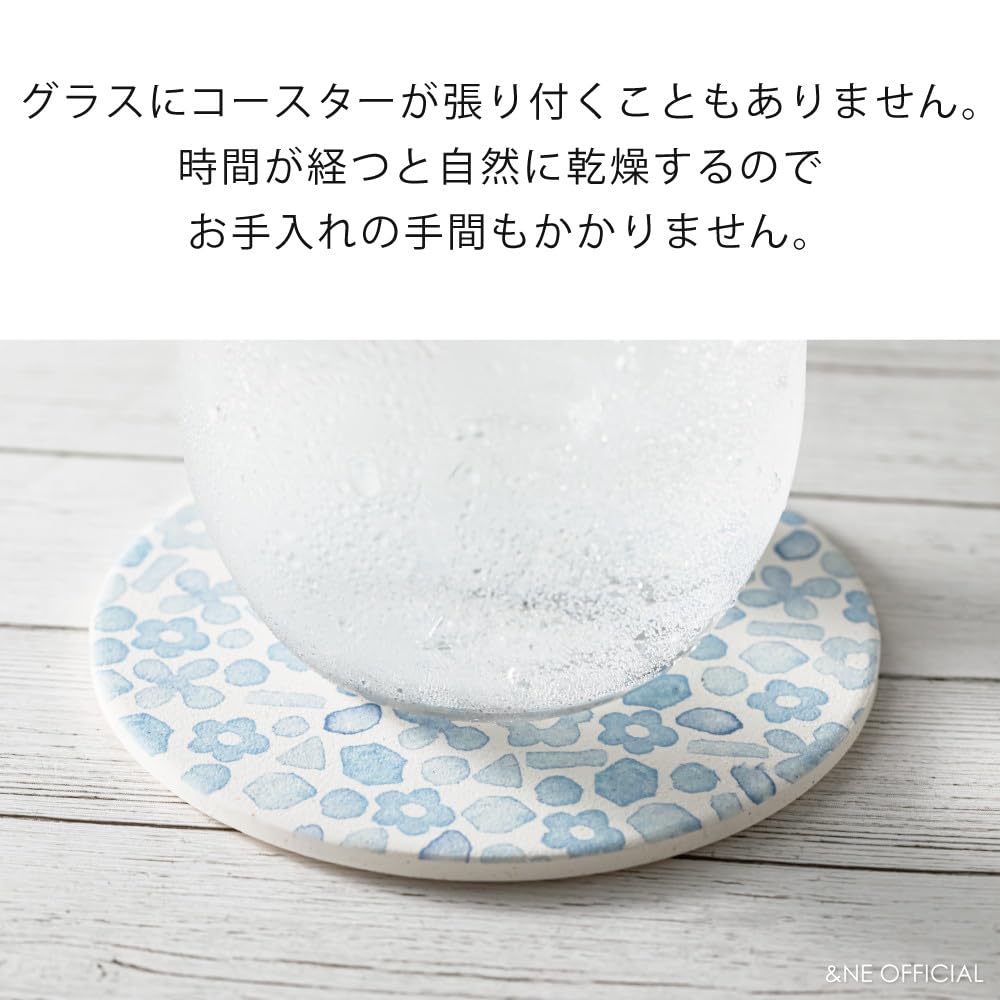 Ceramic Diatomaceous Earth Coaster WAGARA NIJIMI Ink Painting Blurred Black 1 piece Diameter x Thickness Water Absorbent Coaster Made in Japan Mino