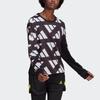 Adidas Celebrity Sweat Reflective Print Long Sleeve Running T-shirt Women Tops Black GK5091