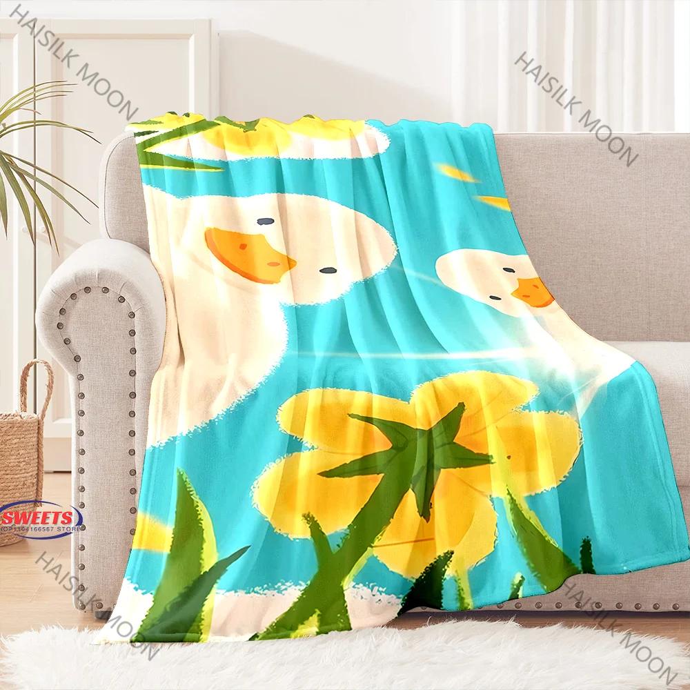 6 Größen Lustige Ente Aufdruck Decke Weich und Bequem Zuhause Reisen Camping Erwachsene und Kinder Decke Geschenk für Familie und Freunde