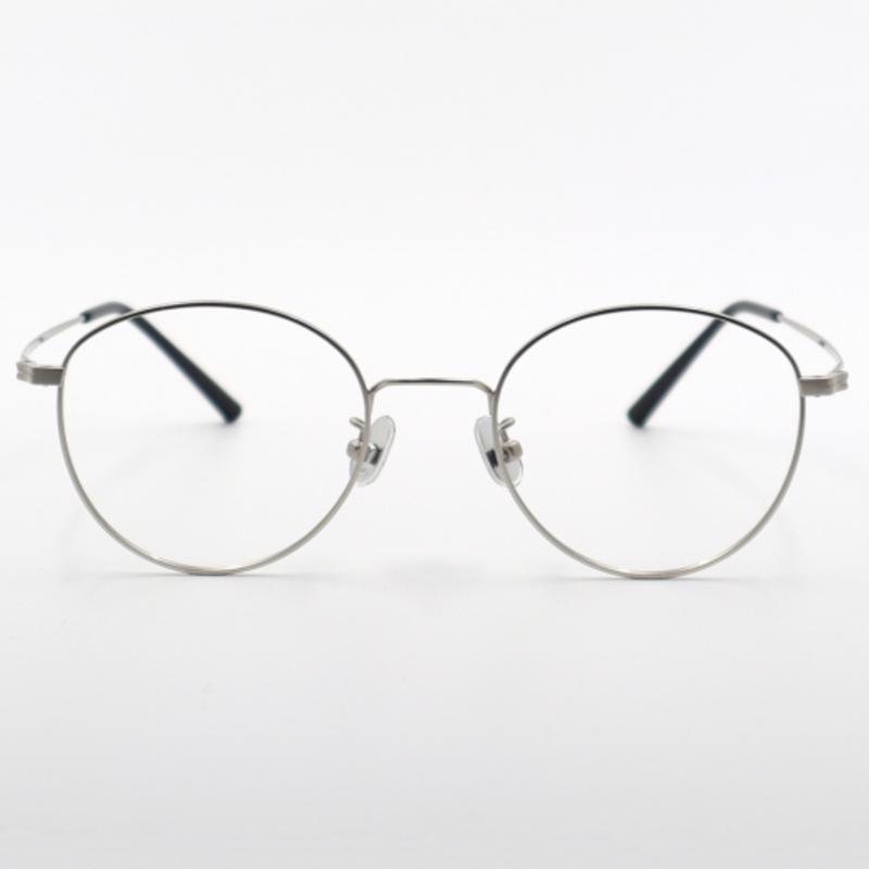 

aloeyewear [ALO BASIC] AL8202 1111G Cat s Round Sanding Silver Metal Glasses NONE