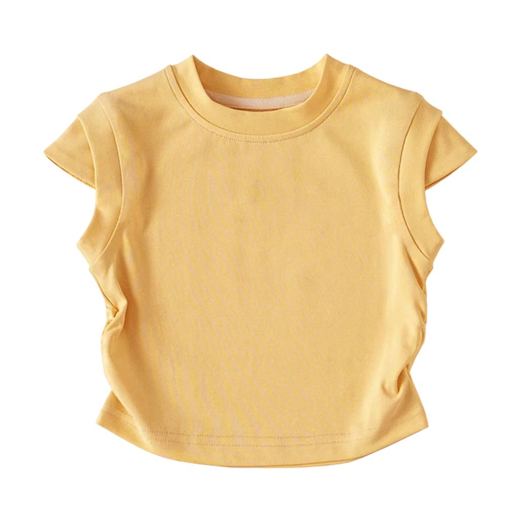 Children's Casual Small Shoulder Sleeveless Round Neck Fashionable T-shirt Top