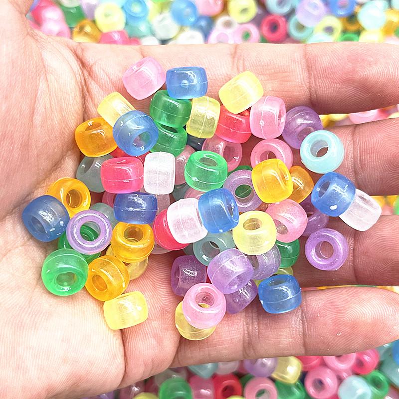 50 pz 8x6mm Forti Perline Luminose Glow In The Dark Pesca Branelli Allentati Del Distanziatore per la Marcatura di Gioielli Accessori Braccialetto FAI DA TE