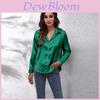Satijnen Blouse Voor Dames Met Lange Mouwen En Knoopsluiting Voor Kantoor