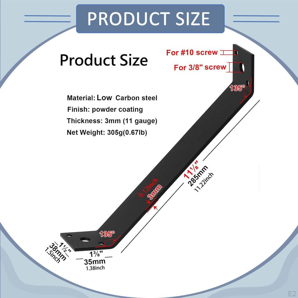 4 stycken 45-graders vinkelstöd Fästen Pergola Kit Lätt att installera Kraftig Koppling för Trä