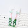 Exaggerated Eating Flies Frog Acrylic Earrings Mosquitoes Long Dangle Earring  Funny