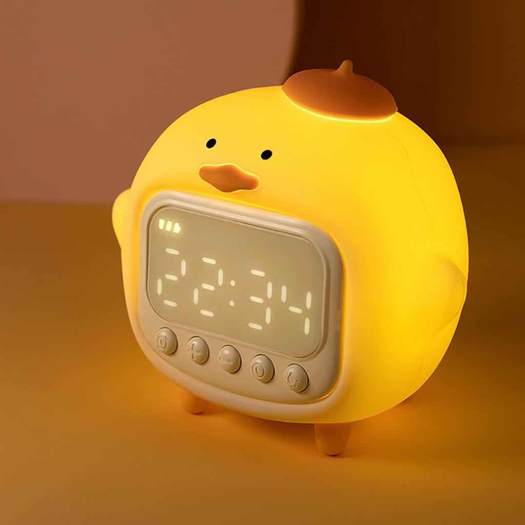 RAKSONIC Table Lamp, Nursing Light, Room Light, Alarm Clock, Indirect Lighting, Night Light, Rechargeable LED Lamp, Cute, for Sleep, Nursery,