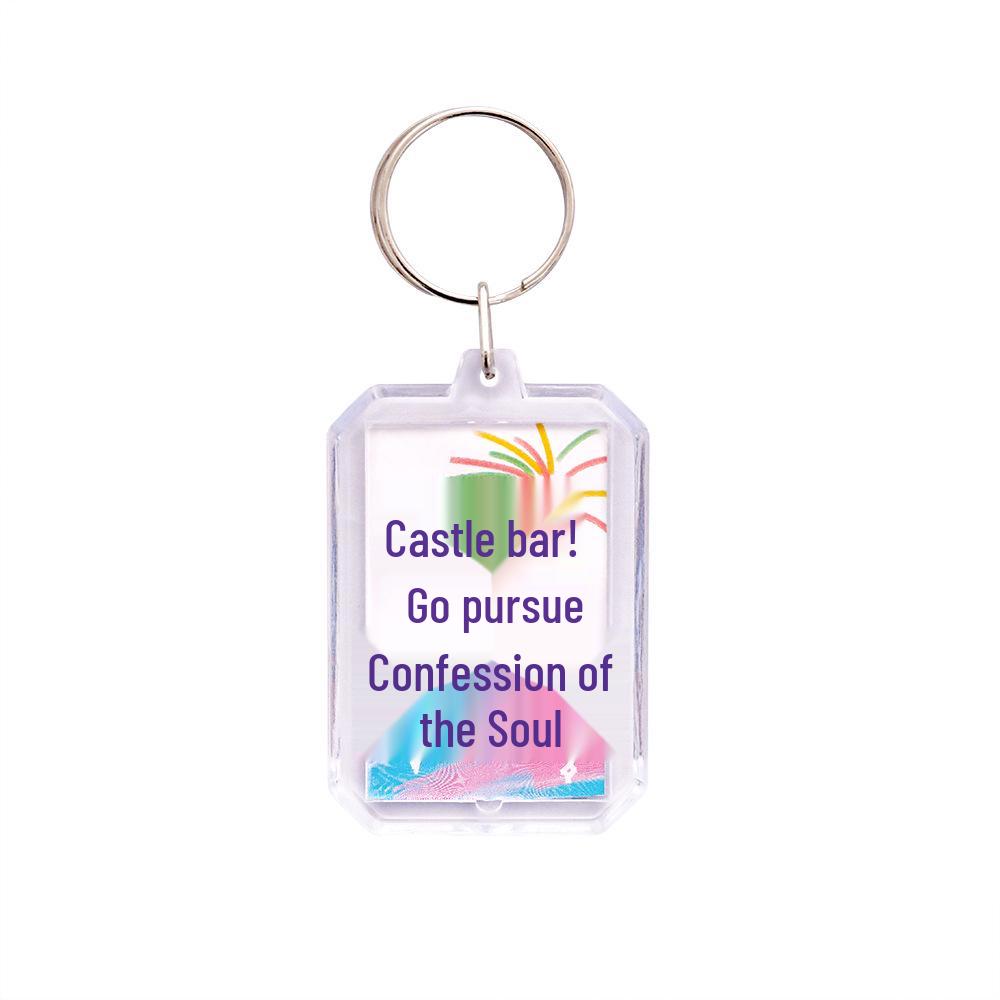Colorful Acrylic Text Keychain: DIY Bag Decoration Pendant Fun Gift
