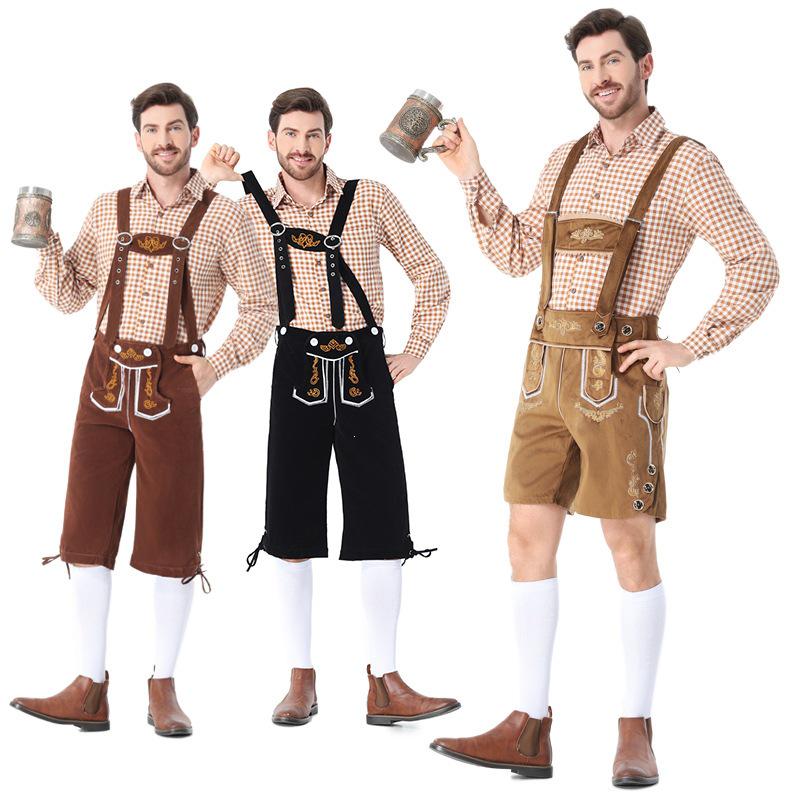 Oktoberfest Karobluse & Bestickte Latzhose Halloween Cosplay Outfit