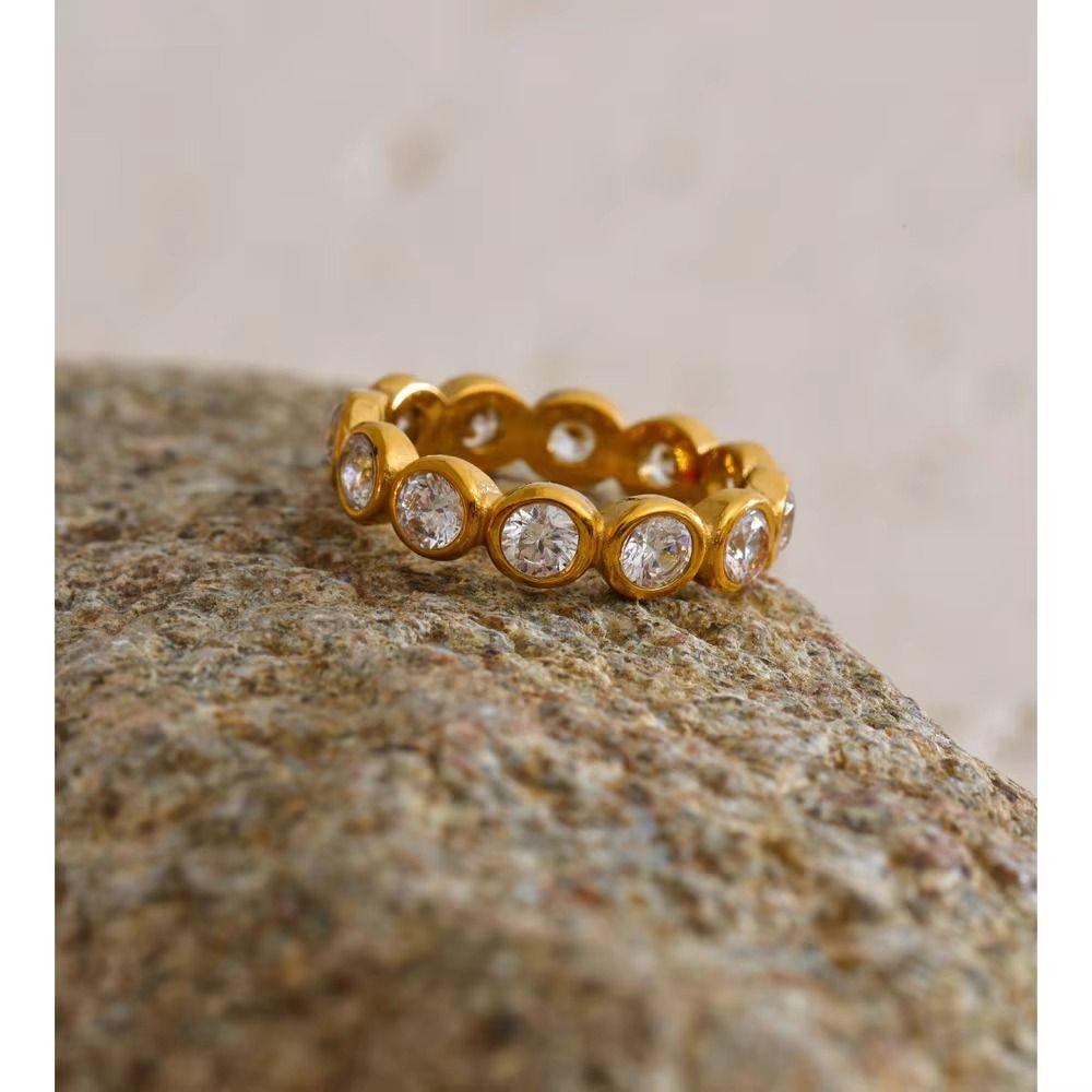 Stainless Steel Cubic Zirconia Ring Cubic Zirconia Women Jewelry Ring Fashion Ring  Daily Wear