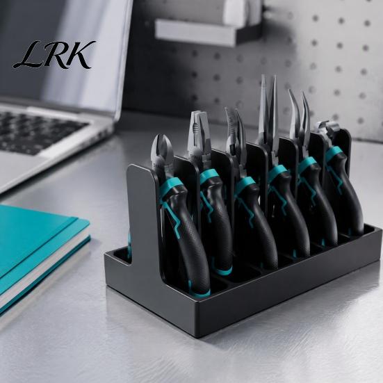 Workbench Tool Holder 3D Printed Gridfinity Pliers Storage Organizer, Vertical 3/6 Slot Plier Rack, Diagonal Desktop Tray for Needle Nose Pliers,