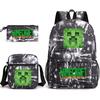 Minecraft Schooltas Game Merchandise Student Grote Capaciteit Print Drie Delige Schooltas Mannen En Vrouwen