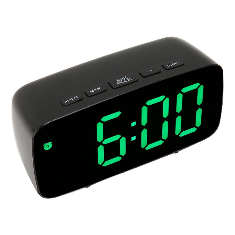 Adjustable Brightness Mirror Alarm Clock Large Display LED Electronic Clock For Bedside