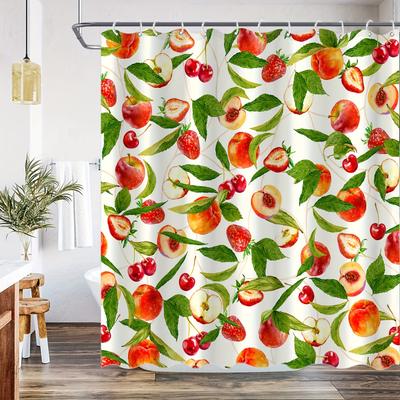 A Fresh Fruit Medley Shower Curtain: Bring the Joy of Summer To Your Bathroom with This Vibrant Design Featuring Juicy Apples