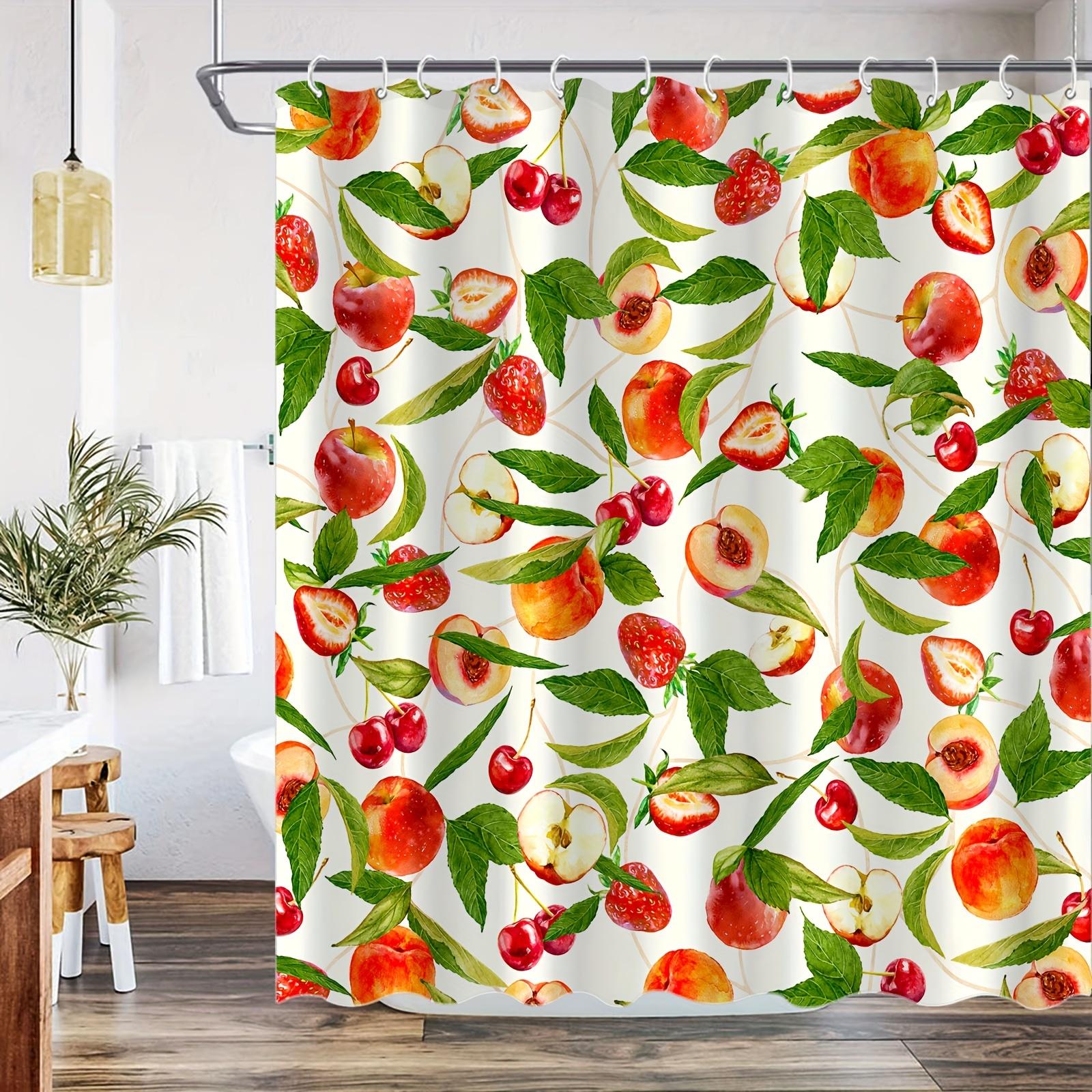 Шторка для душа «Свежий фруктовый микс»: Принесите радость лета в вашу ванную комнату с этим ярким дизайном с сочными яблоками W90XH180cm