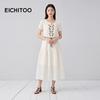 EICHITOO Off-White Silk Blend Short Sleeve Maxi Dress