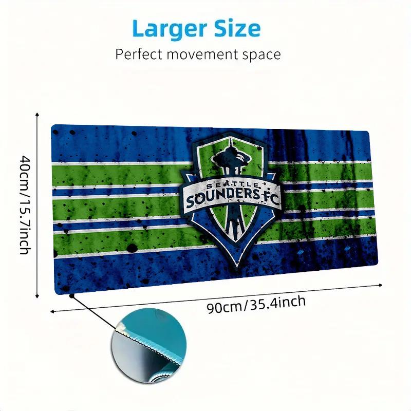 Seattle Sounders FC Print  Cushion Non-slip Laptop Tablet Big Mousepad XXL Mat Mini PC Playmat With Lock edge