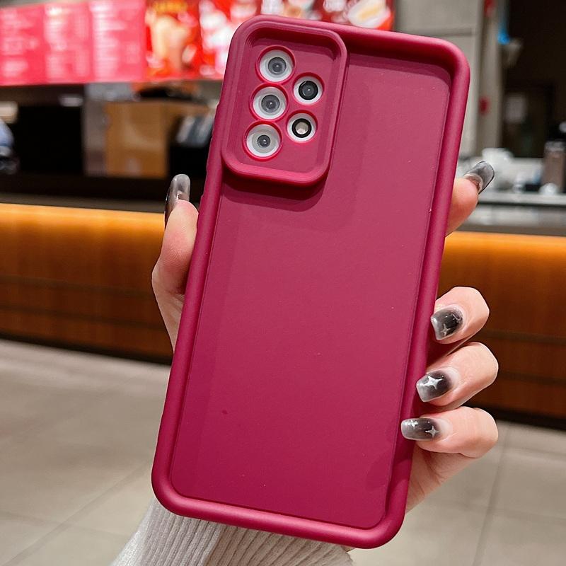 

Мягкий силиконовый чехол для Samsung Galaxy S25 Ultra S24 FE S23 A56 A36 A16 A55 A15, противоударный защитный чехол для объектива Samsung A56 вино красного