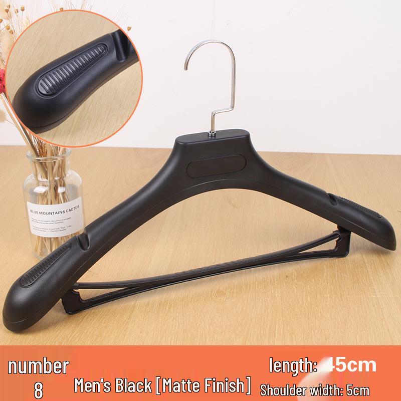 Wide-Shoulder Seamless Plastic Clothes Hanger Set for Suits and Overcoats