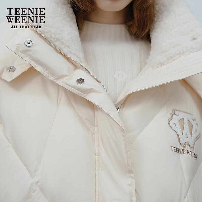 Teenie Weenie Women's Faux Lambswool Spliced Hooded Down Jacket