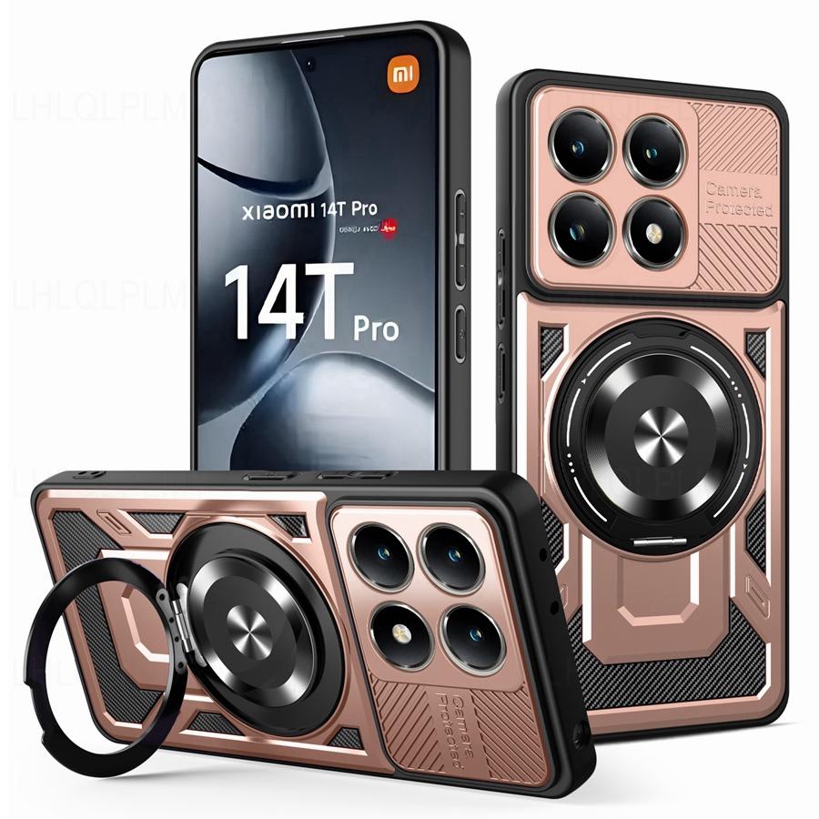 Luxury Shockproof Armor Magnetic Case For Xiaomi Redmi Note 14S 14 13 Pro 5G 14C A5 Poco C75 M6 X6 X7 F7 14T 15 Ultra Ring Cover