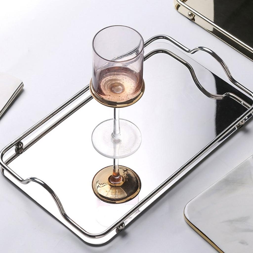 Commercial Dishes Tray Large Rectangle Tray Stainless Steel Home Living Room Commercial Dishes Tray For Coffee Water Cups Fruit