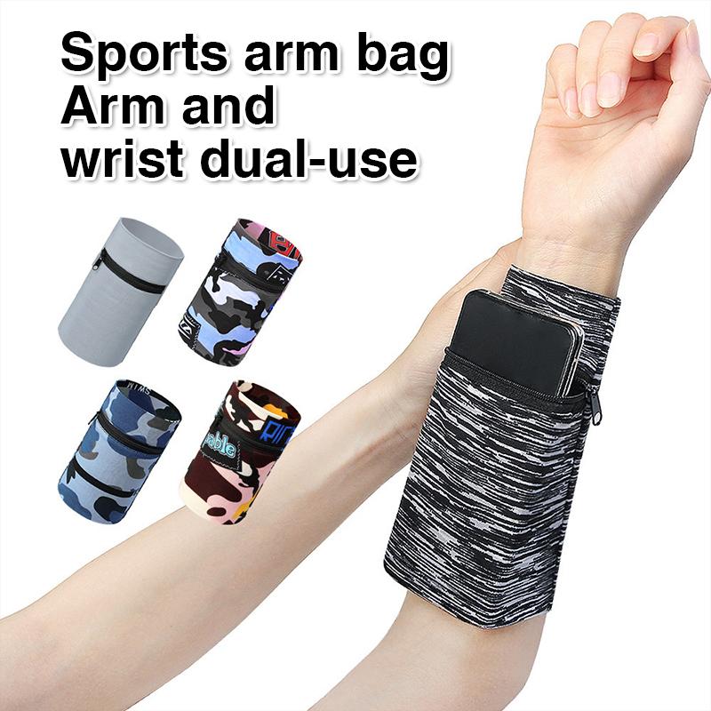1 pochette portefeuille légère à fermeture éclair pour téléphone, carte, clé, bandeau anti-transpiration, pour gym, fitness, sport, cyclisme