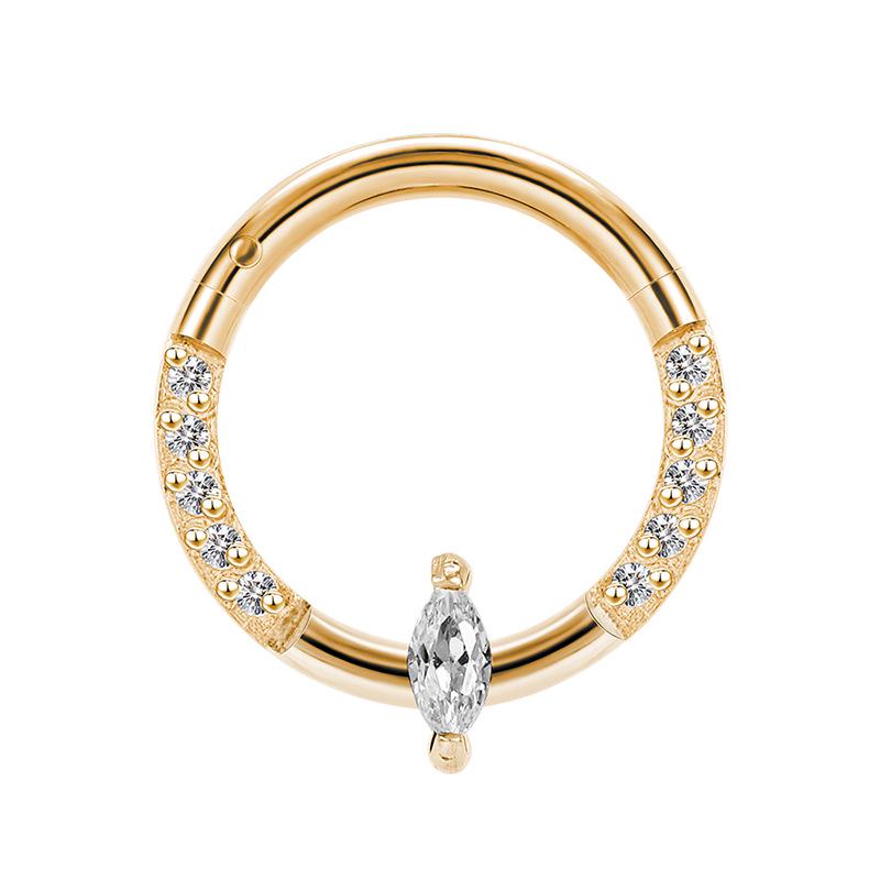 2023 Trendy Stainless Steel Rhinestone Zircon Nose Ring - Elegant Fashion for Women