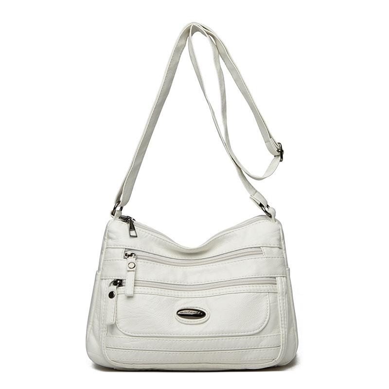 

Большая вместительная сумка через плечо женская сумка через плечо мягкая кожаная сумка для мам 28*9*18cm белый