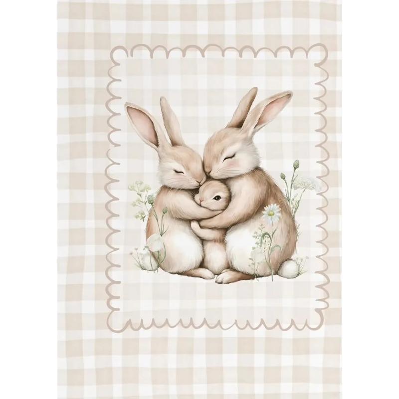 Vintage Style Easter Rabbit Posters Frameless Prints Canvas Painting Wall Art Pictures Home Room Antique Nursery Decoration
