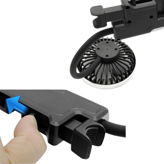 Dual Head Car Fan, Built-in Lighting, 360-degree Adjustable 3 Speed USB Seat Cooling Fan, Low Noise Truck SUV RV Accessory