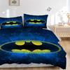 3pcs Batman Bedding Set, Soft Polyester Duvet Cover and Pillowcases Machine Washable Seasons All Suitable (No Filling)L1003333