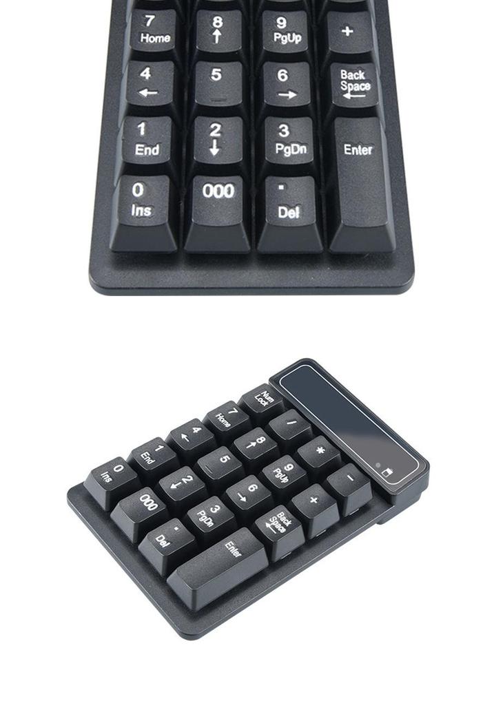 Dual-Mode Wireless Bluetooth Numeric Keypad with 19 Keys & 2.4G USB Receiver for Finance & Accounting