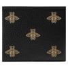 Gucci Bee Print Short Bifold Leather Wallet Men's Black