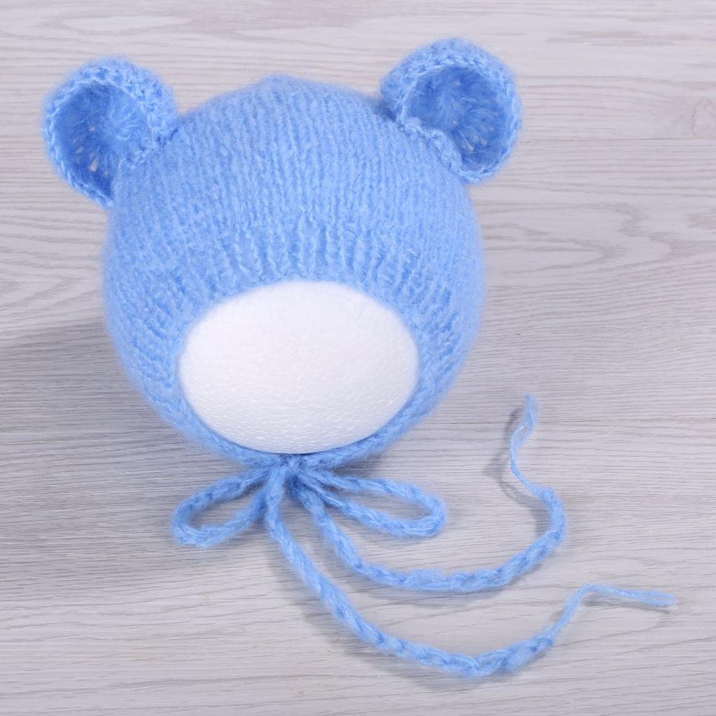 Soft Baby Beanie With Bear Ears For Newborn Photography Props Elastic Comfort Baby Photography Props