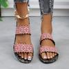 Summer Outer Wear One Word Flip Flops Printed Hollow Out Fashion Lightweight Casual Sandal Flops