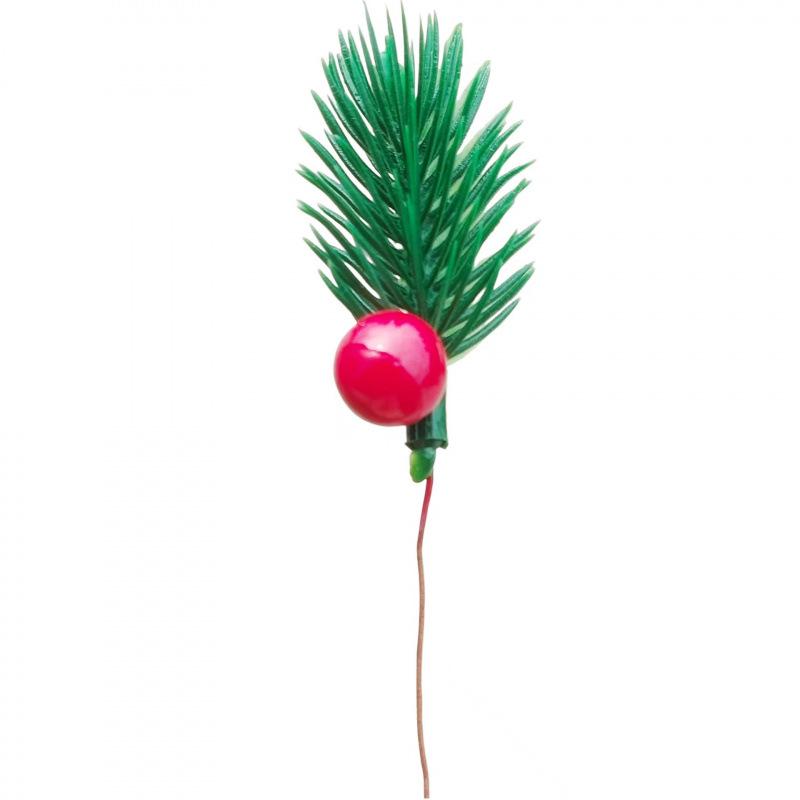 Christmas Red Pine Cone Tree Decoration Set with Gift Box & Pine Needles