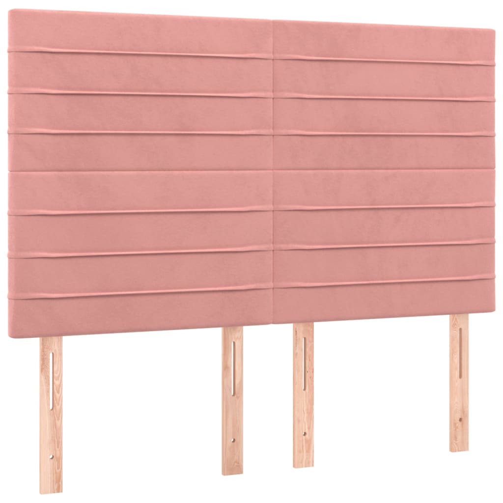 Box Spring Bed with Mattress Pink 140x190 cm Velvet
