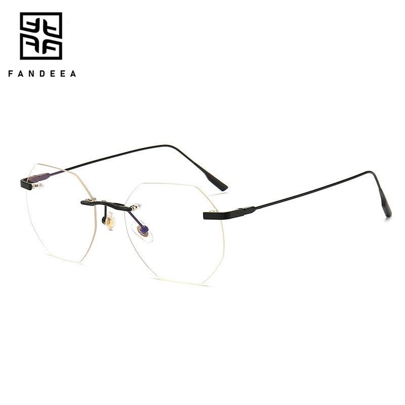 

Металлические безободковые оправы для очков в стиле ретро Xiaohongshu - Защита от синего света, Сверхлегкие, Линзы по рецепту или без диоптрий