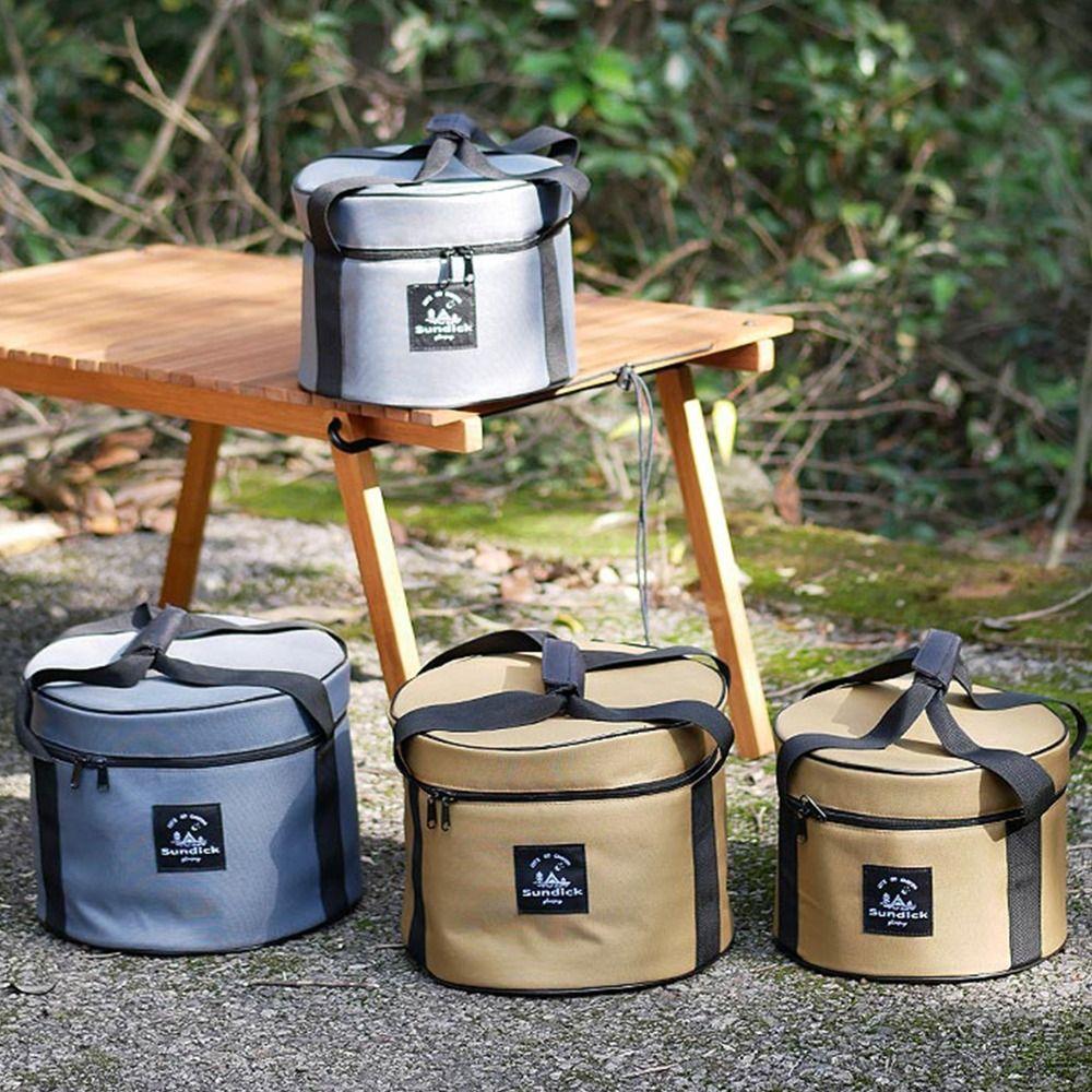 Tägliche Nutzung Oxford-Stoff Picknicktasche 9/14L Wasserdichter Topf-Aufbewahrungseimer Zylindrische Schüssel Becher Behälter Camp