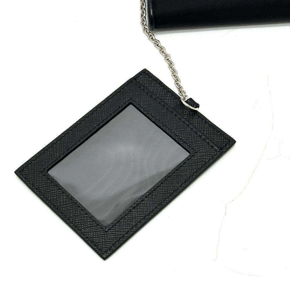 PRADA 1MH132 Triangle logo plate Long Wallet with Pass Case Flap Folded wallet