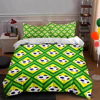 Soccer-themed Diamonds Bedding Duvet Cover Sets Duvet Covers Pillowcases Gifts (1 * Duvet Cover 2 * Pillowcases, Without Duvet Insert)